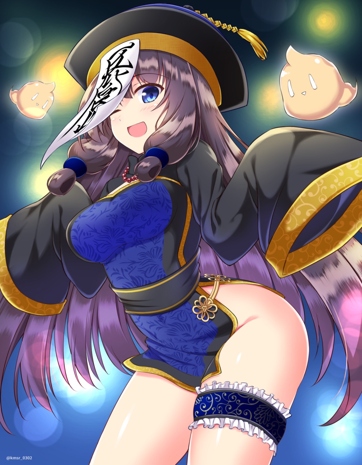 azur_lane, chinadress, garter, halloween, kamishiro_(rsg10679), long_island_(azur_lane)
