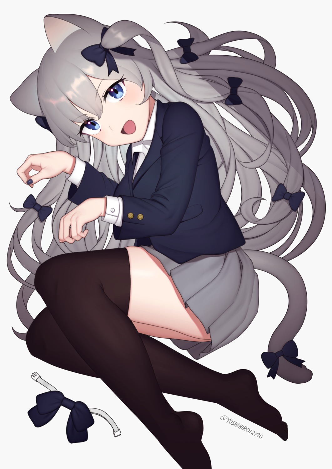 animal_ears, seifuku, thighhighs, yoshihiro_(yoshihiro12190)