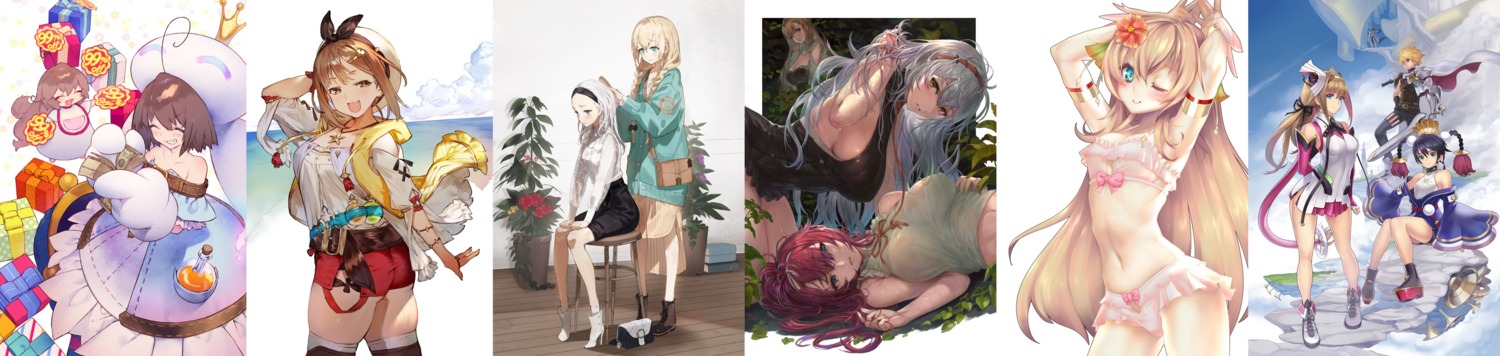 alushe_anatoria, arnice_(yoru_no_nai_kuni), ass, atelier, atelier_ryza, bikini, ciel_nosurge, cleavage