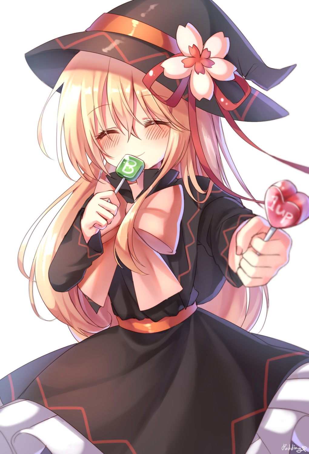 halloween, lily_black, lily_white, pudding, touhou, witch