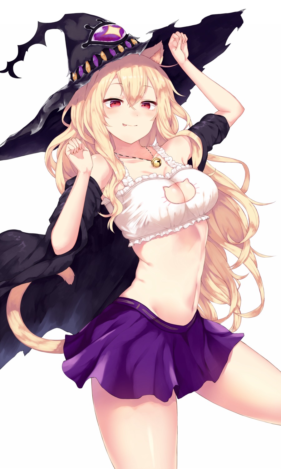 animal_ears, bra, cleavage, dorothy_(shingeki_no_bahamut), halloween, nekomimi, open_shirt, shingeki_no_bahamut