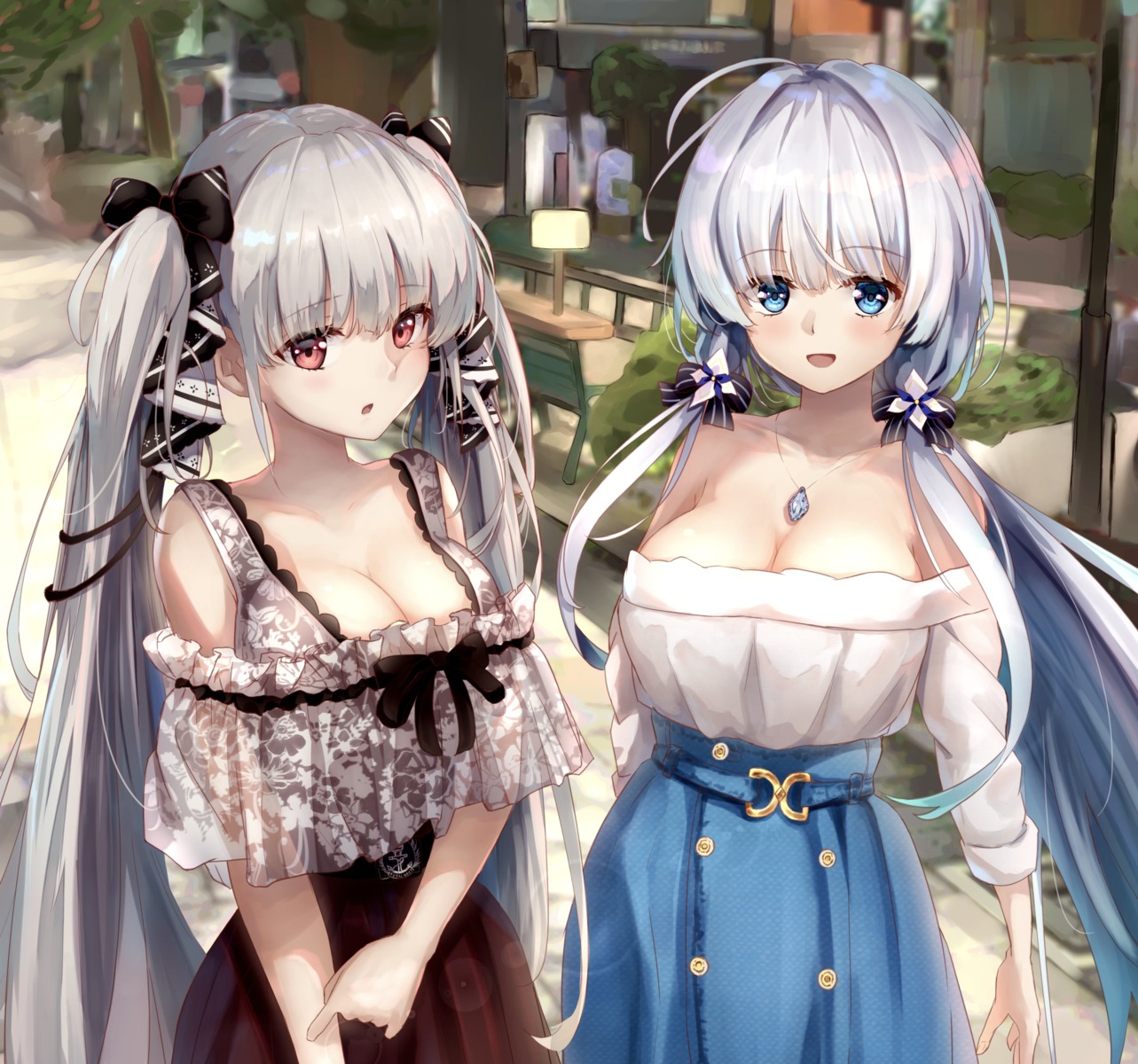 azur_lane, cleavage, formidable_(azur_lane), illustrious_(azur_lane), see_through, tkb