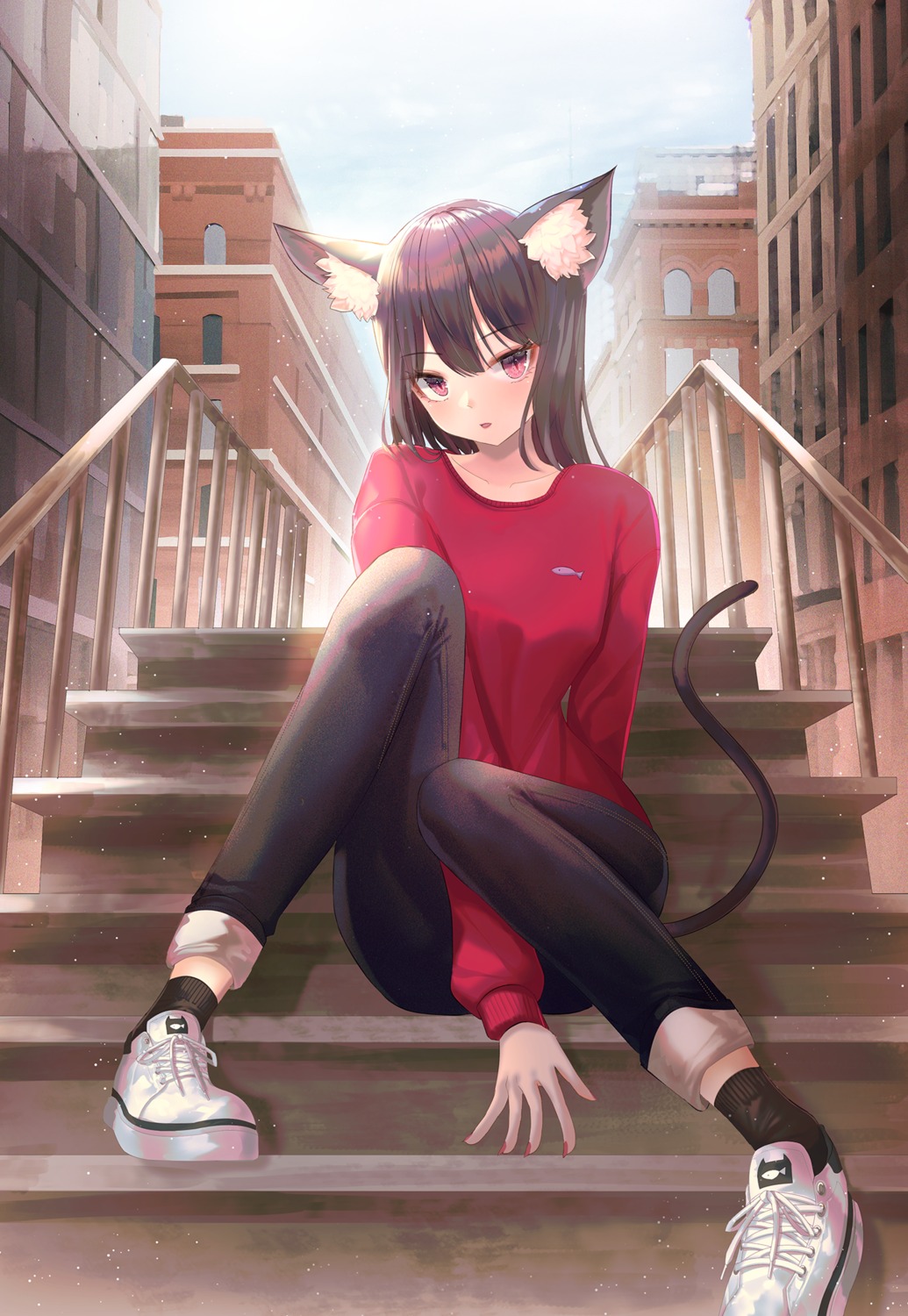 animal_ears, bosumonki, nekomimi, tail