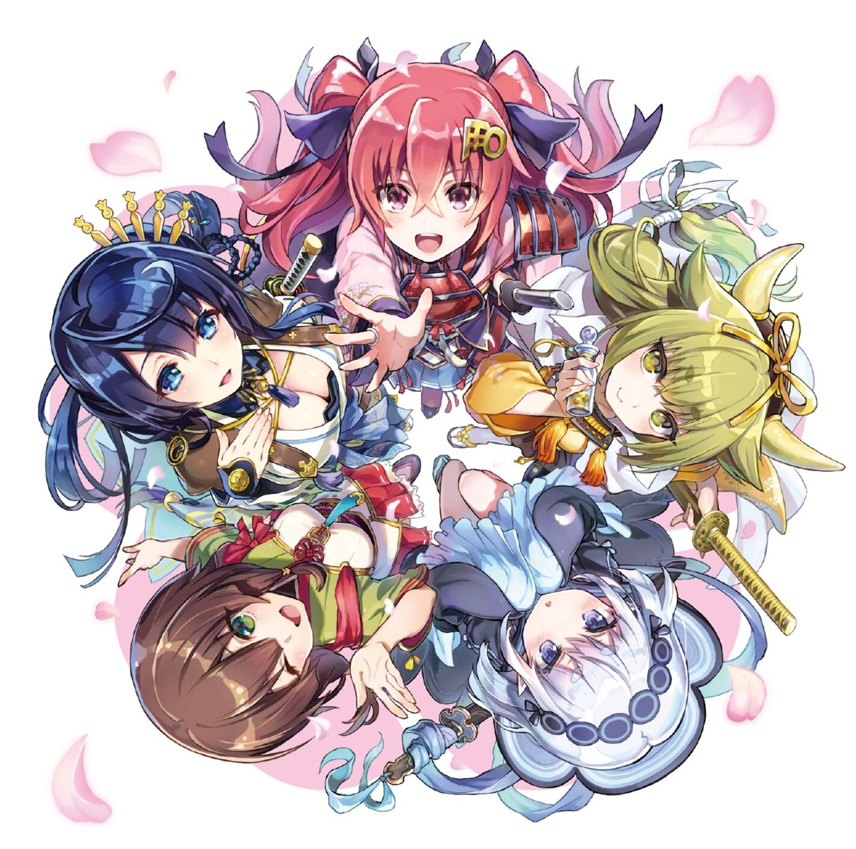 armor, disc_cover, fukube, goou_yoshimitsu, horns, japanese_clothes, jouizumi_masamune, kogarasumaru