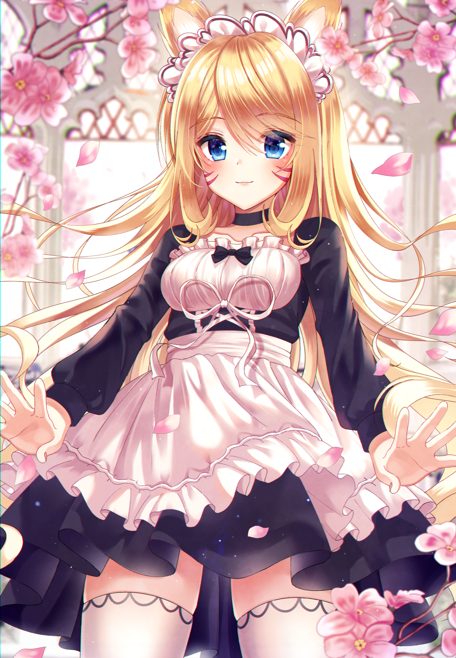 animal_ears, artist_revision, ecu8080, maid, thighhighs