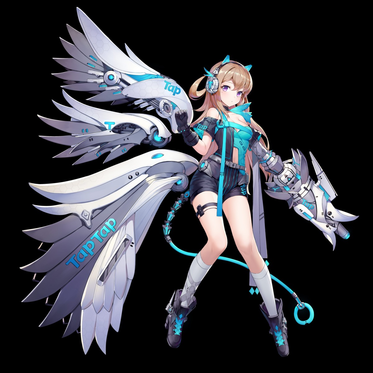 animal_ears, anthropomorphization, armor, boku_koyuki_mx, cleavage, garter, headphones, heels