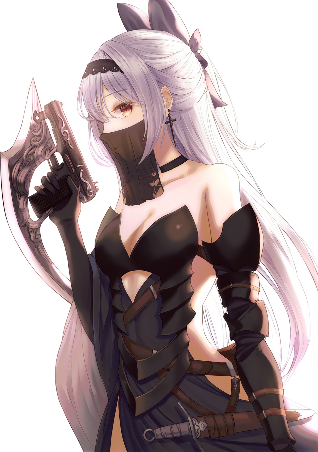 armor, bosumonki, cleavage, girls_frontline, tokarev_(girls_frontline), weapon