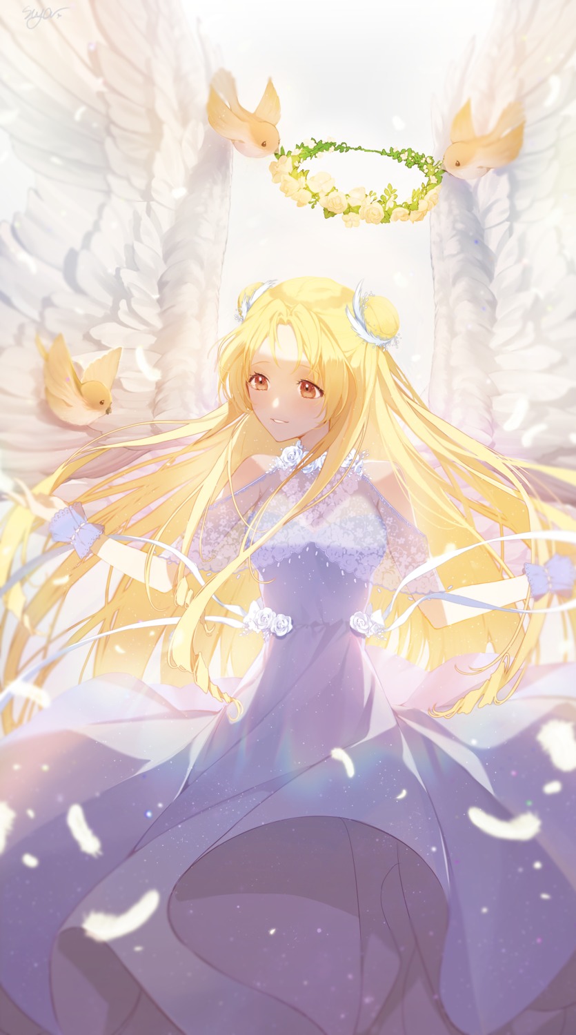 00suger001, angel, dress, full_moon_wo_sagashite, kouyama_mitsuki, see_through, wings