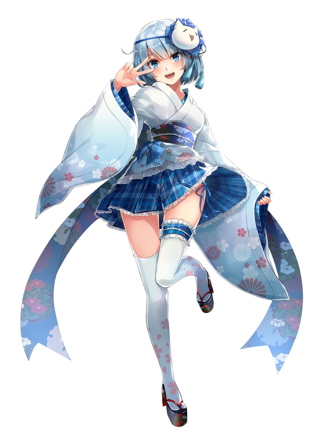 heels, ishihara_(kuniyoshi), japanese_clothes, monacoin, monacoin-chan, pantsu, skirt_lift, string_panties