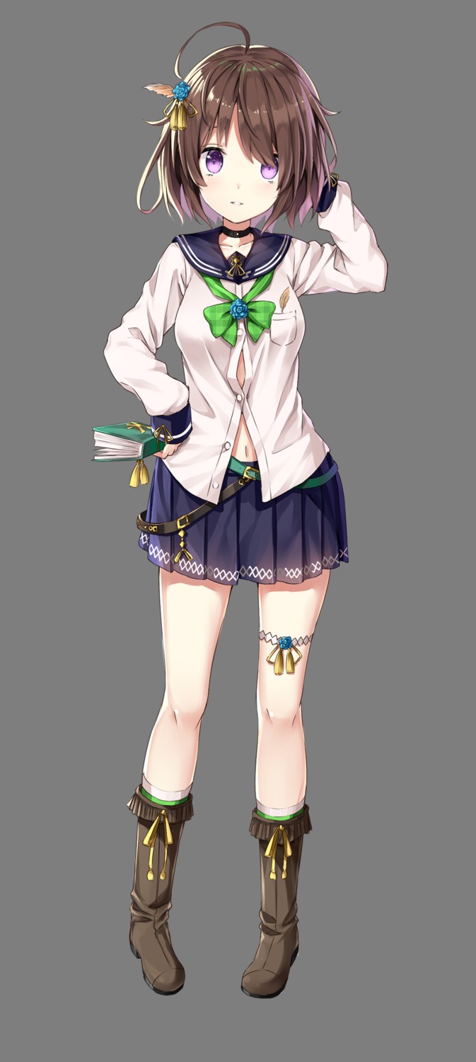 garter, hanamaki_suika, onsen_musume, rin_yuu, seifuku, transparent_png