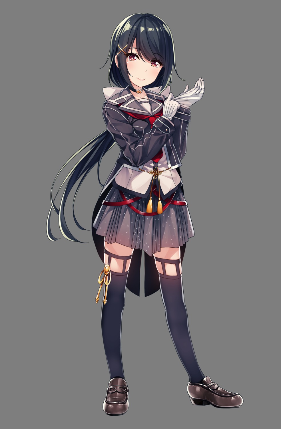 garter, onsen_musume, seifuku, stockings, tagme, thighhighs, transparent_png, yamanokami_satsuki