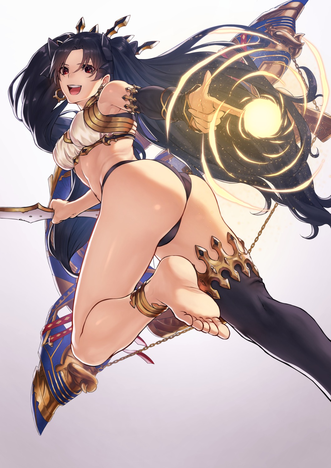 ass, bikini_armor, fate/grand_order, feet, ishtar_(fate), mugetsu, thighhighs, thong