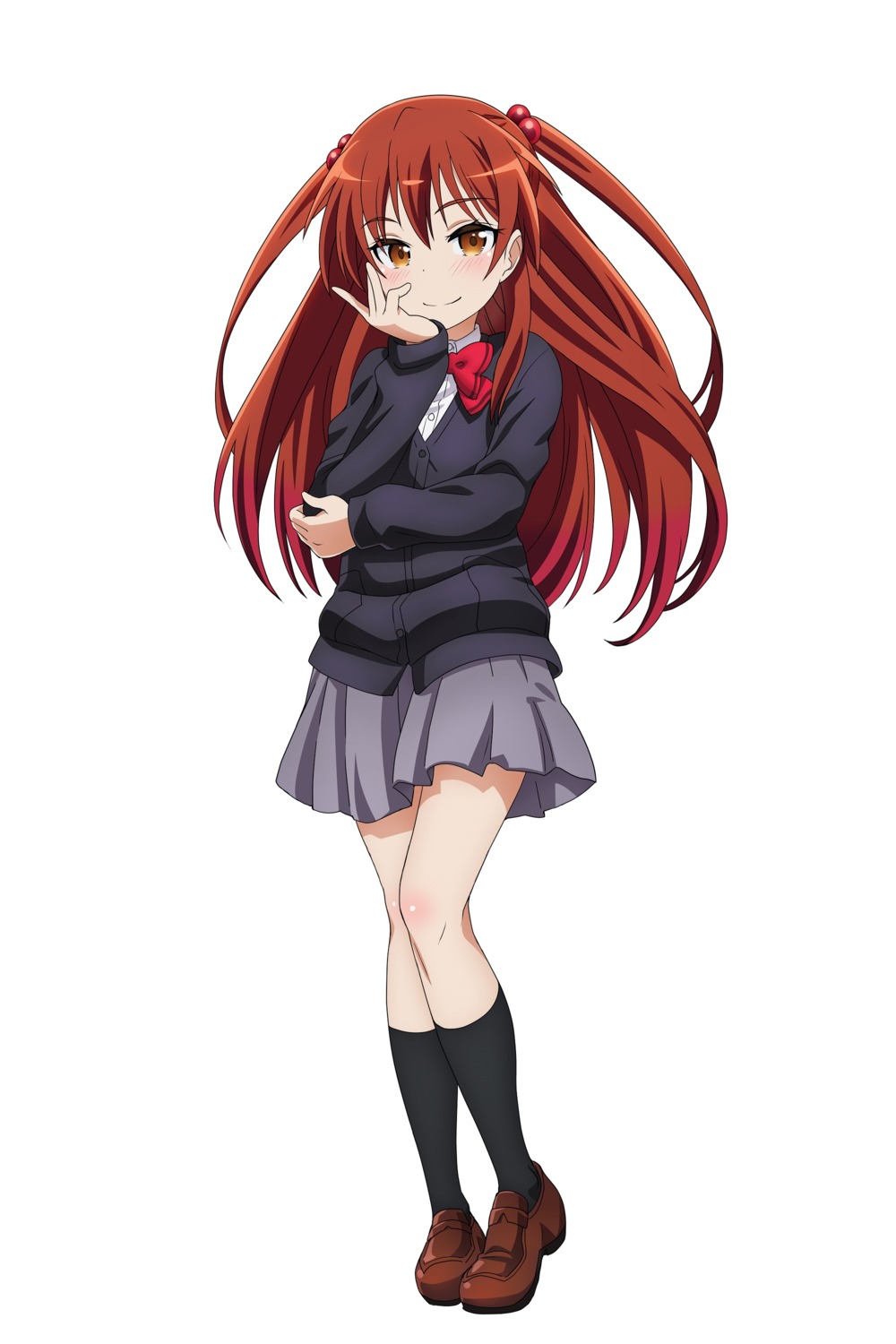 breast_hold, meinohama_erika, rifle_is_beautiful, seifuku, sweater, tagme