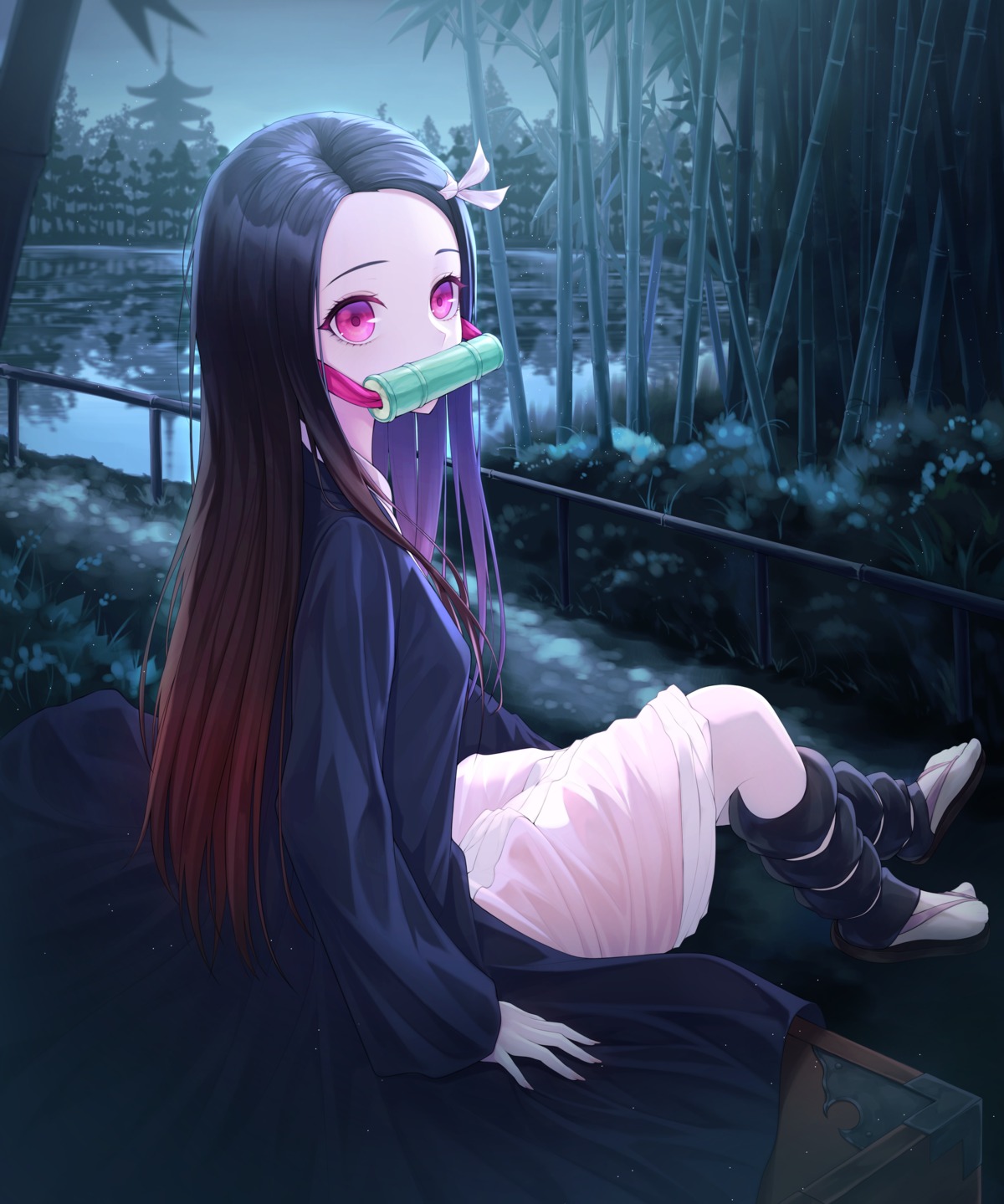japanese_clothes, kamado_nezuko, kimetsu_no_yaiba, yuyo_(i_iuyo)