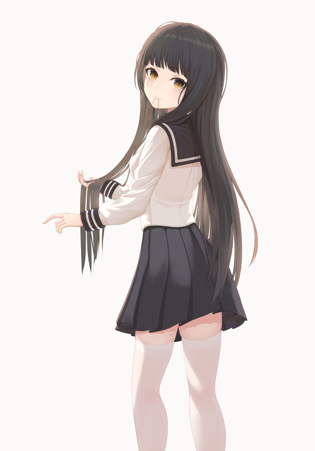 fakegeo, seifuku, thighhighs
