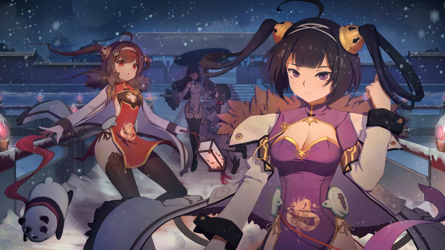 azur_lane, chinadress, cleavage, ning_hai_(azur_lane), pantsu, ping_hai_(azur_lane), see_through, seifuku