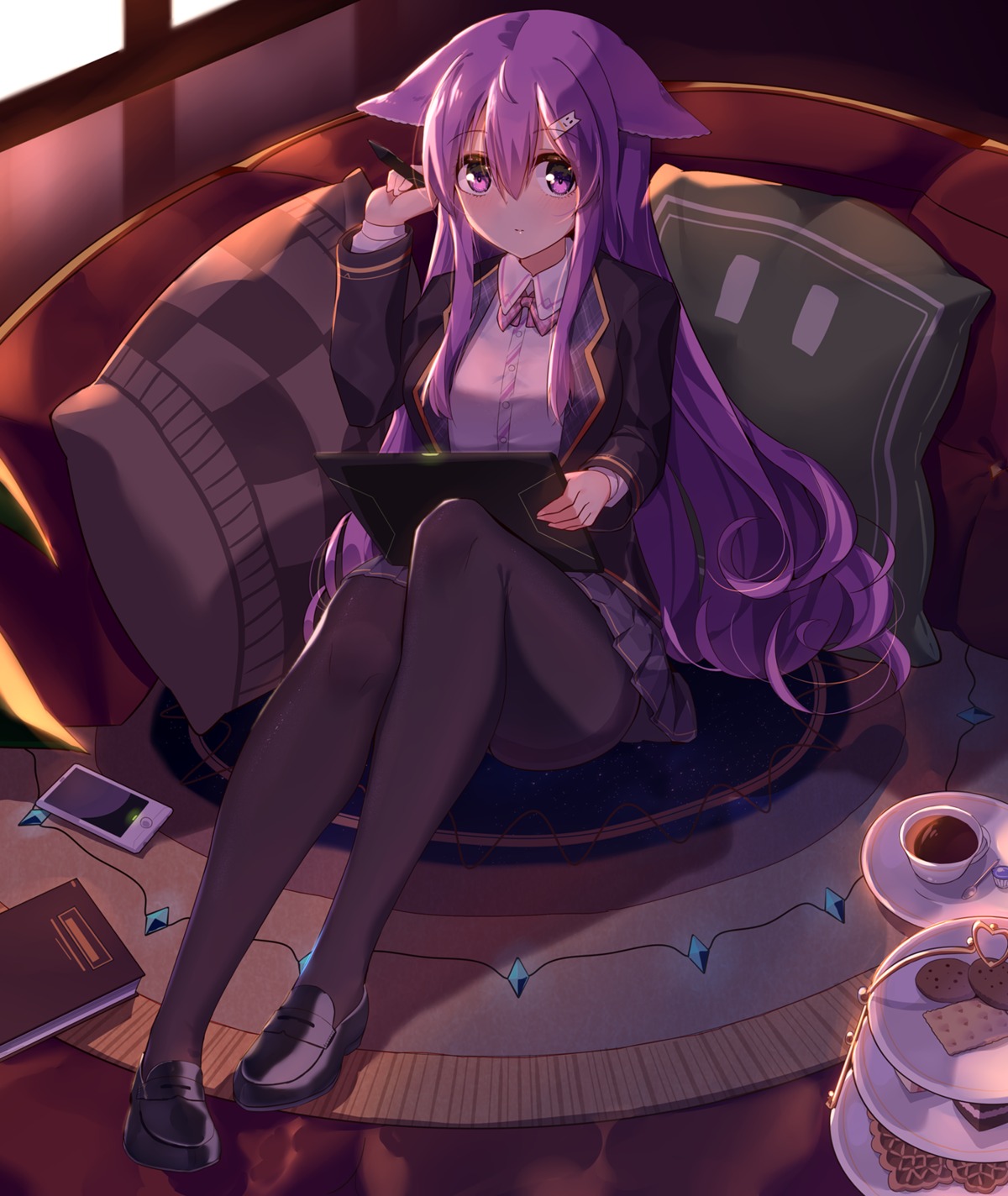 animal_ears, ddt, pantyhose, seifuku