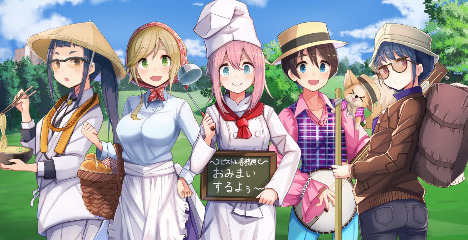 ass, inuyama_aoi, kagamihara_nadeshiko, megane, oogaki_chiaki, plan_(planhaplalan), saitou_ena, shima_rin, yurucamp