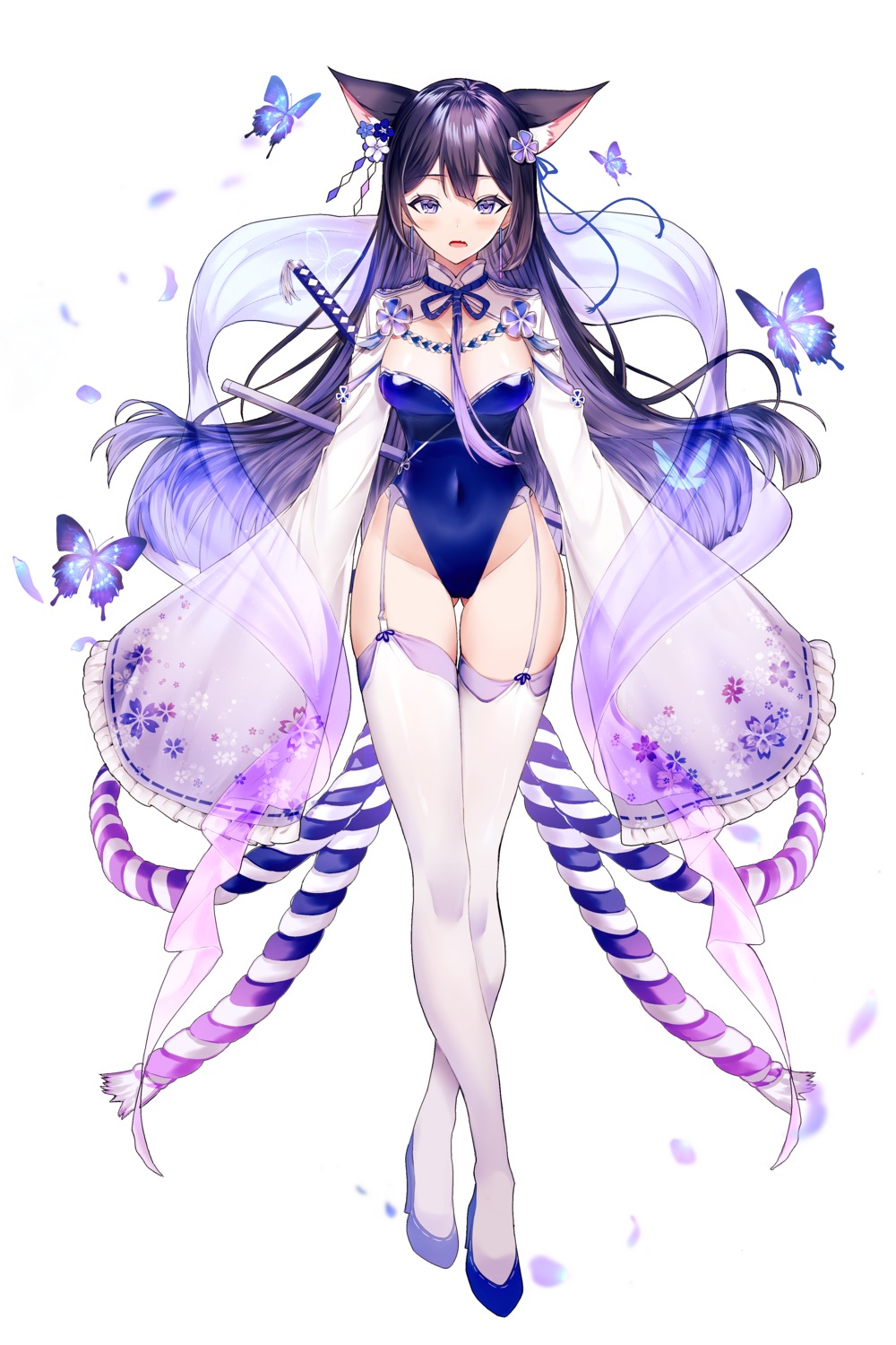 animal_ears, ggatip, heels, houchi_shoujo, leotard, nekomimi, stockings, sword