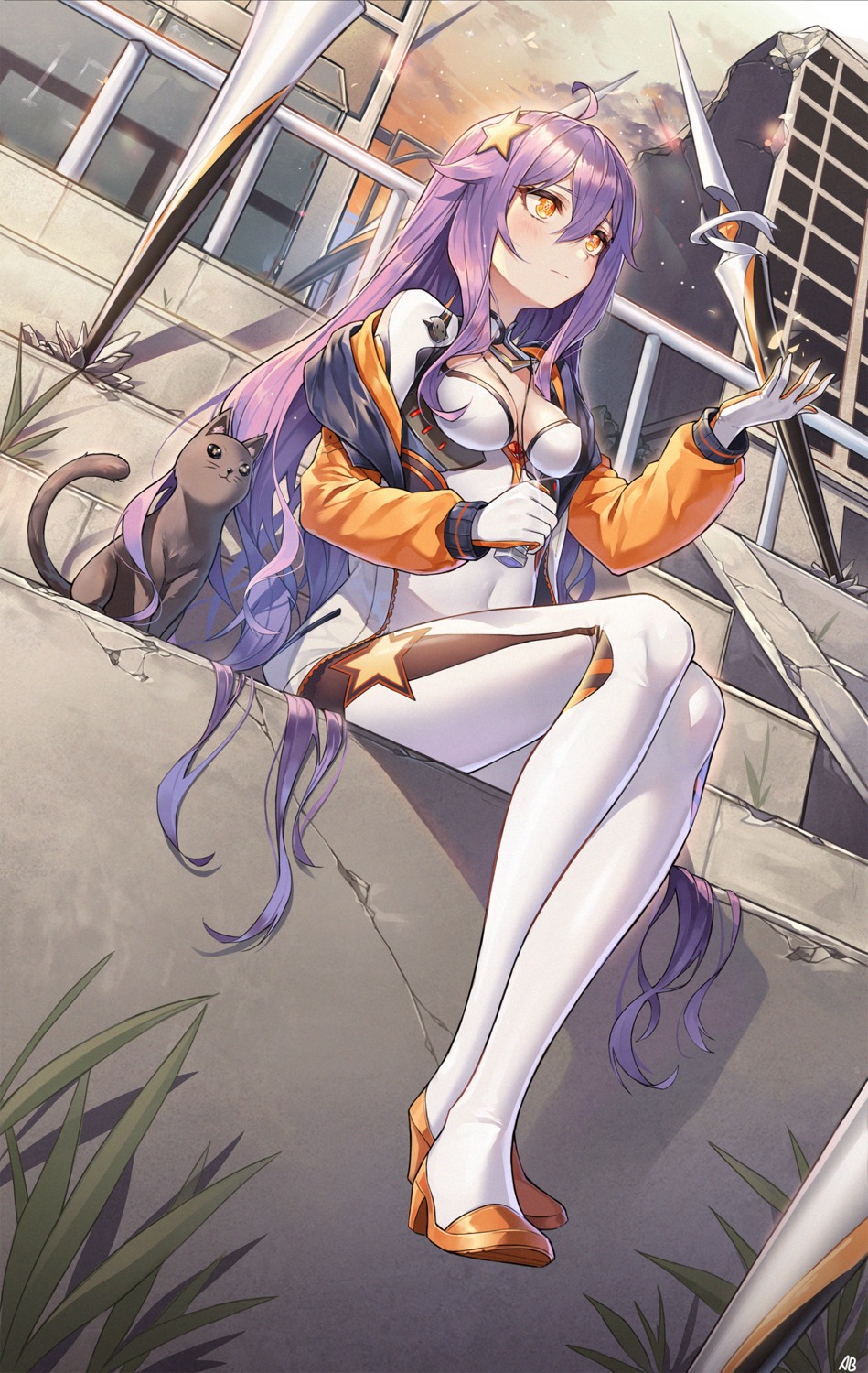 aliceblue, artist_revision, benghuai_xueyuan, bodysuit, cleavage, heels, honkai_impact, neko