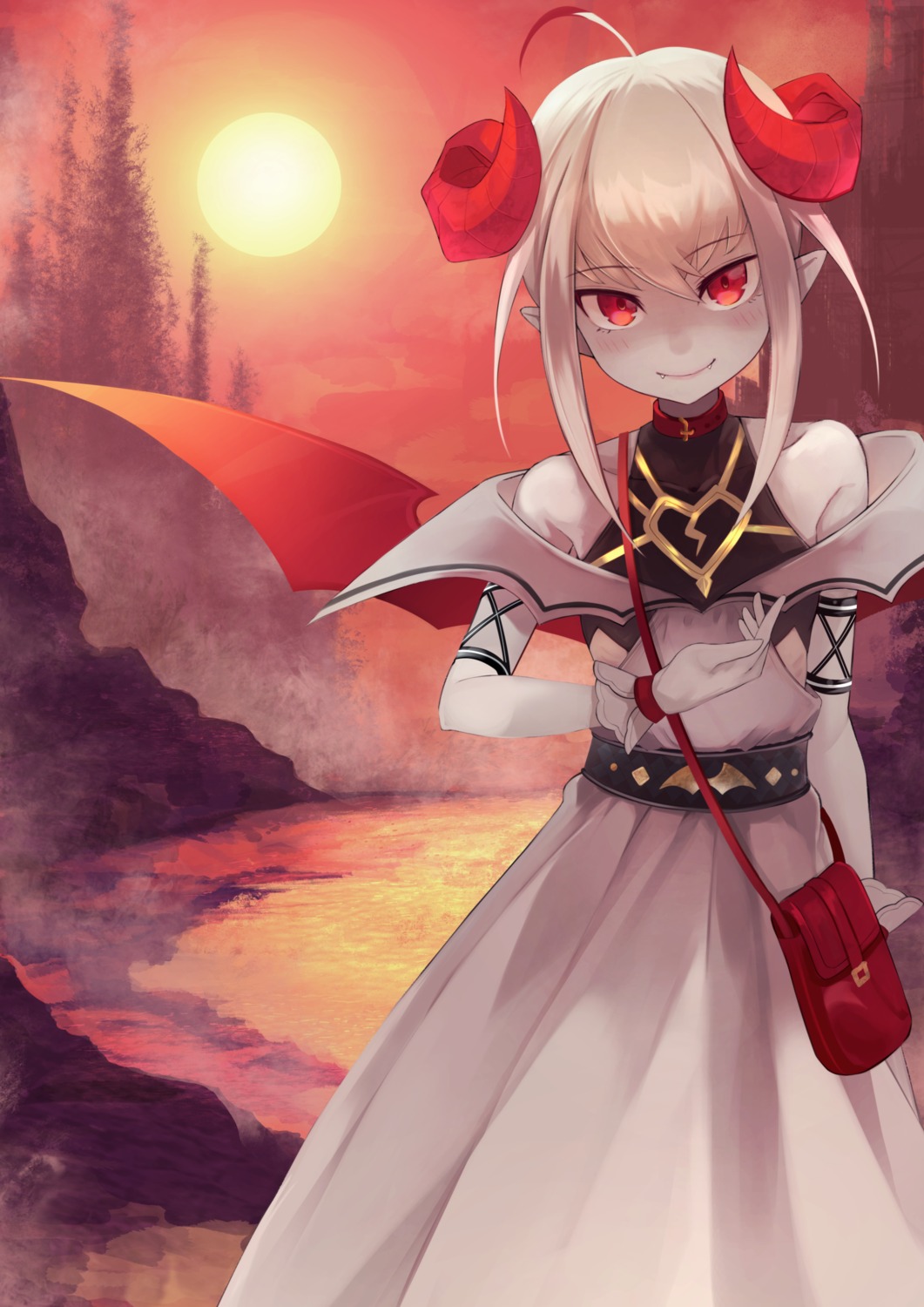 date_(mamanonamaebot), dress, horns, makaino_ririmu, nijisanji, nijisanji_gamers, pointy_ears, wings