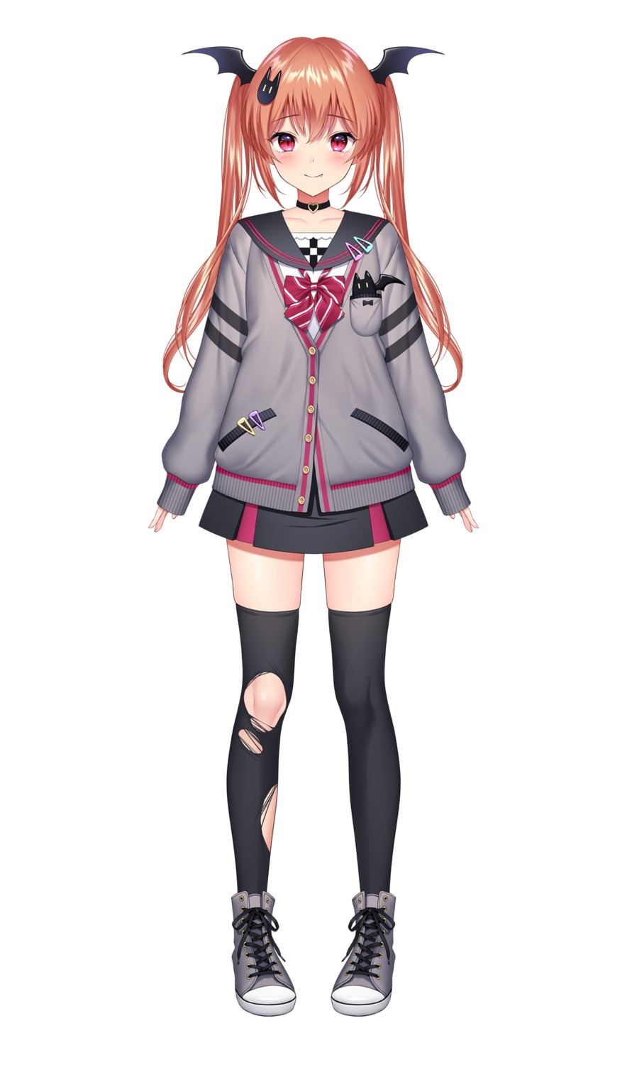 iriam, kuyurugi_shigure, re:shimashima, seifuku, sweater, thighhighs, torn_clothes, wings