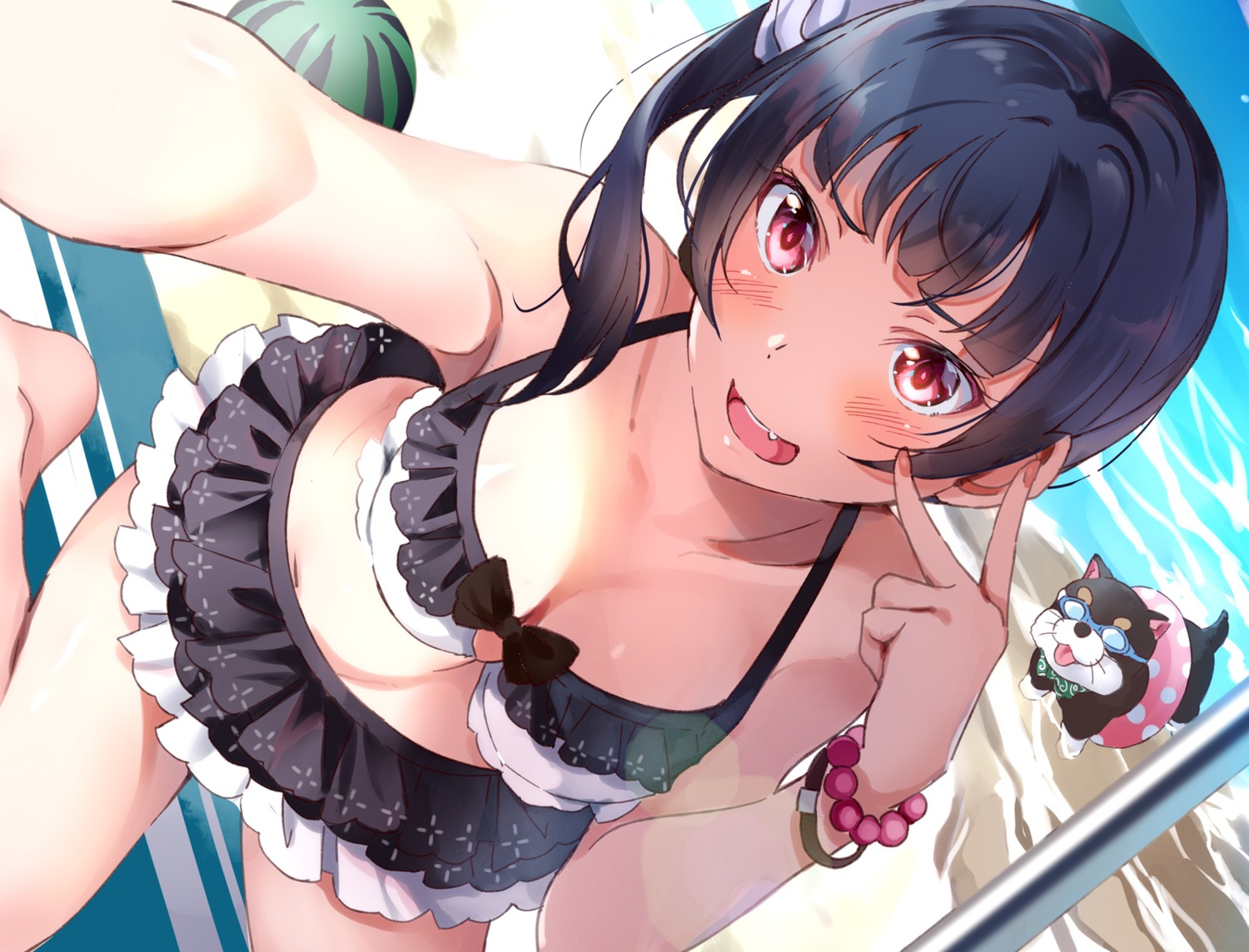 bikini, cleavage, love_live!_(series), love_live!_sunshine!!, swimsuits, tipii, tsushima_yoshiko