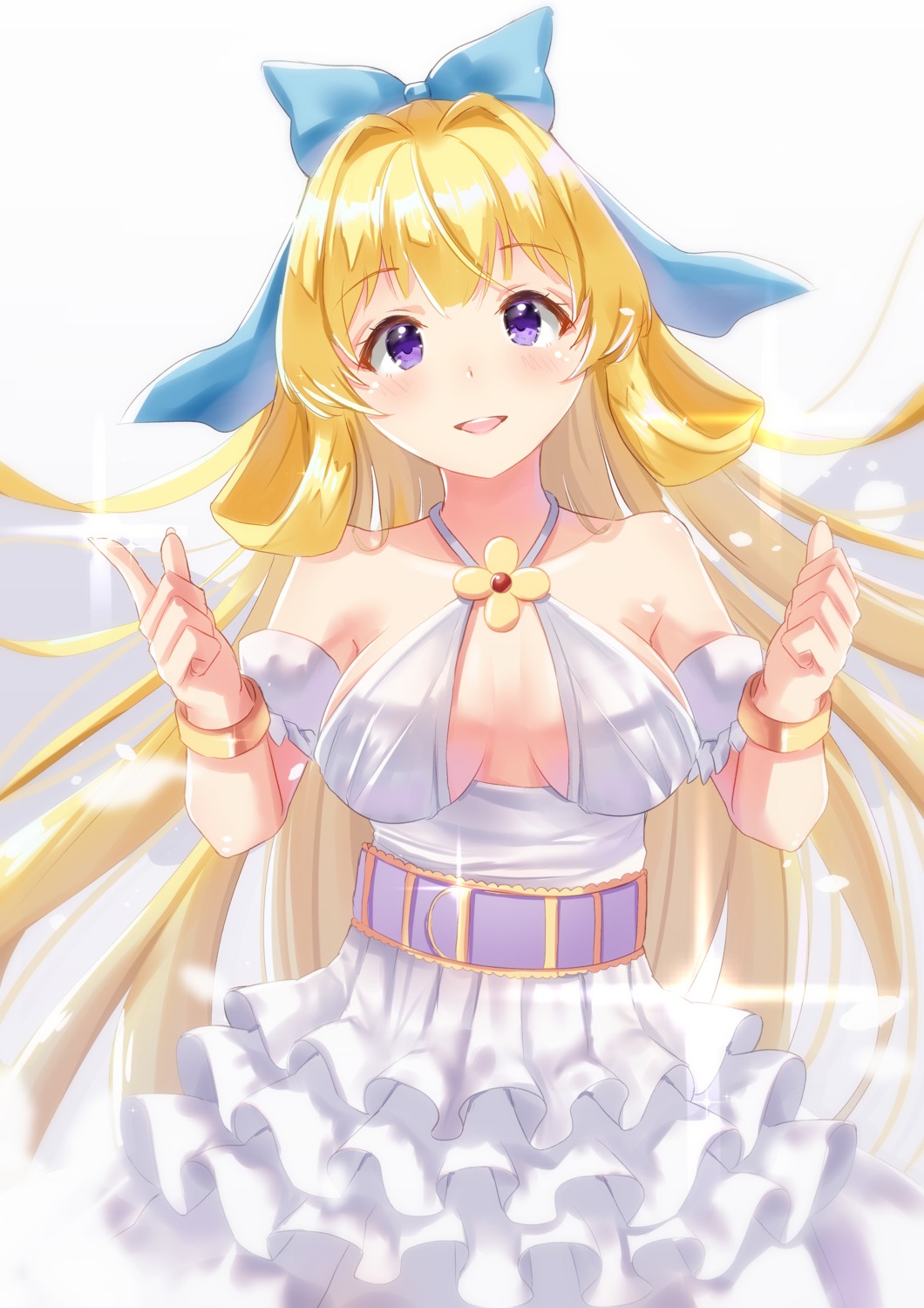 cleavage, dress, holmemee, kono_yuusha_ga_ore_tueee_kuse_ni_shinchou_sugiru, no_bra, ristarte_(shinchou_yuusha)