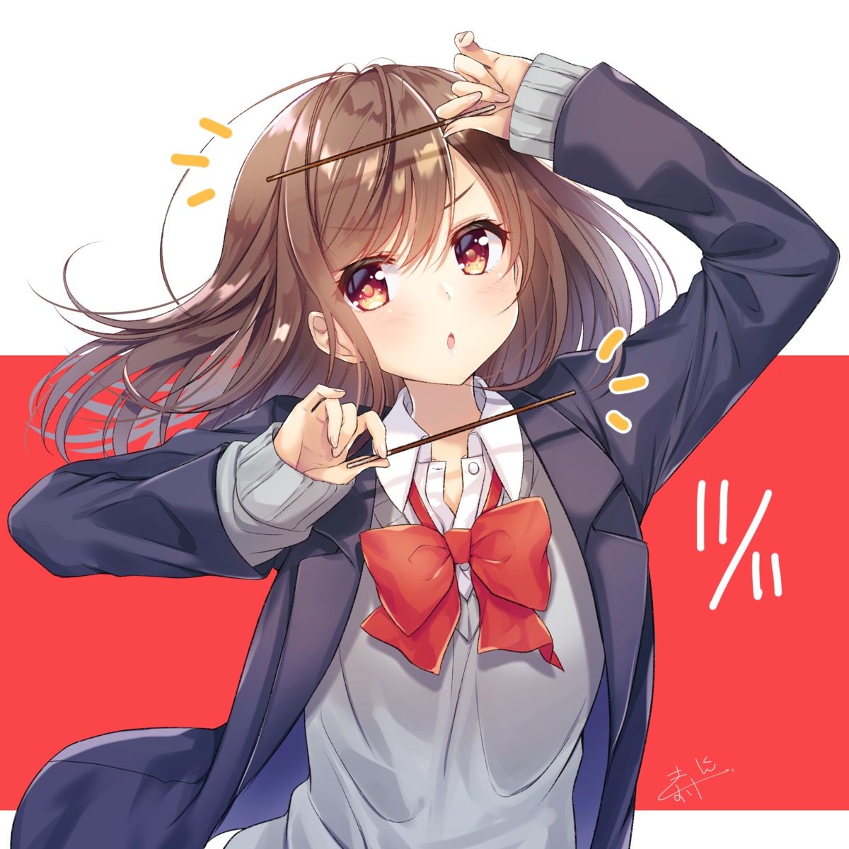 kisukekun, seifuku, sweater
