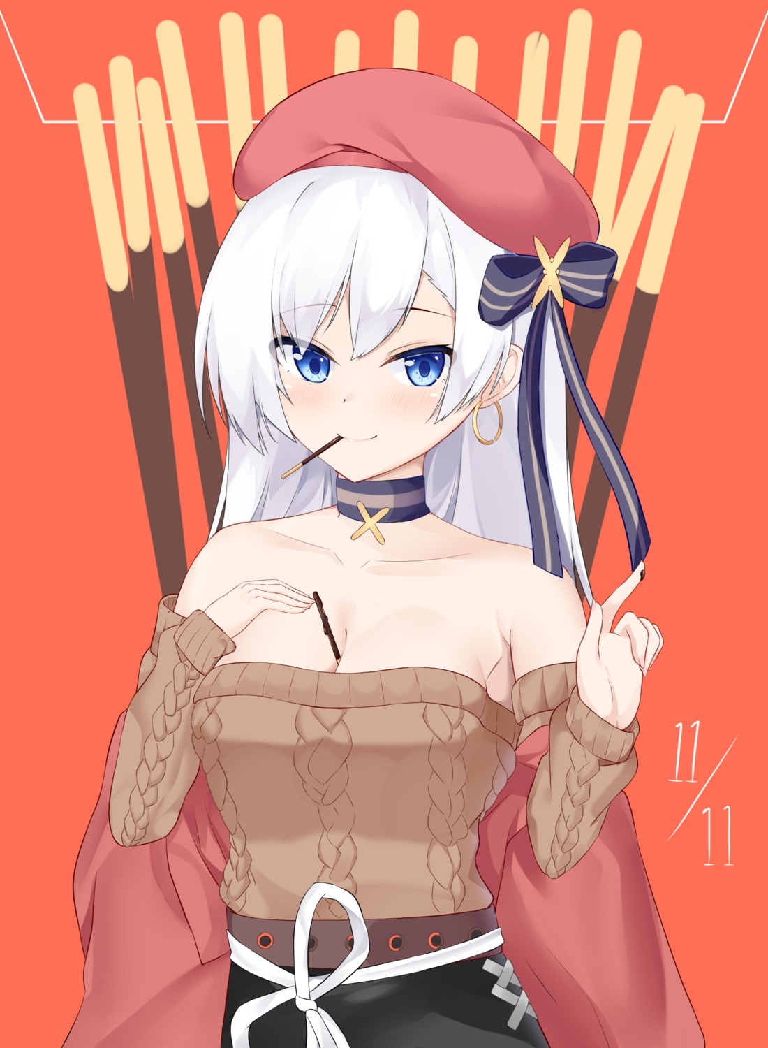azur_lane, belfast_(azur_lane), cleavage, roido_(taniko-t-1218), sweater