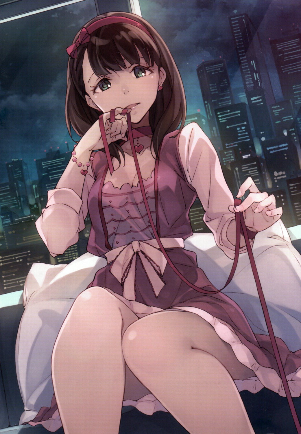 cleavage, dress, inato_serere, sakuma_mayu, the_idolm@ster, the_idolm@ster_cinderella_girls