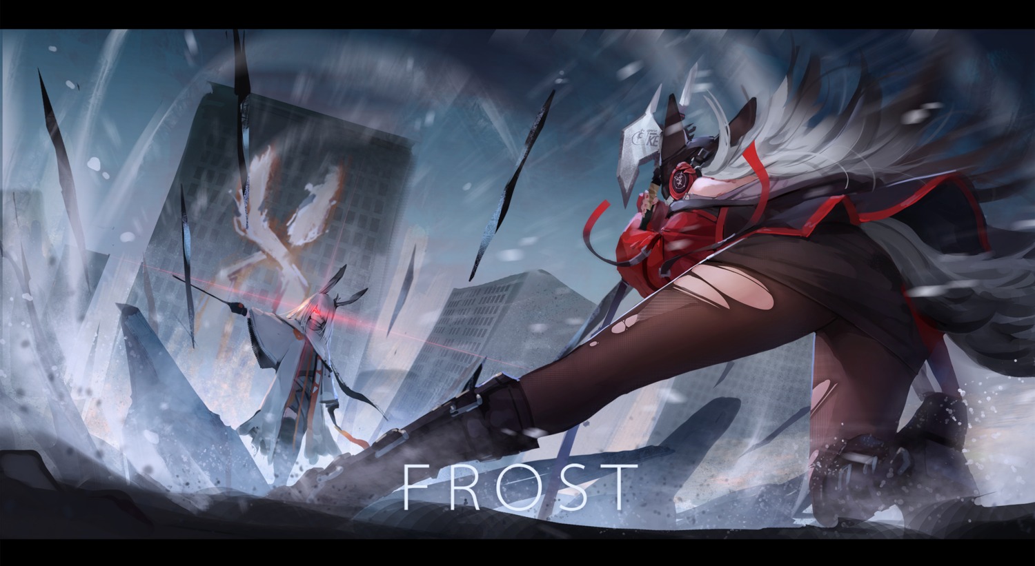 am1m, animal_ears, arknights, ass, bunny_ears, frostleaf_(arknights), frostnova_(arknights), pantyhose