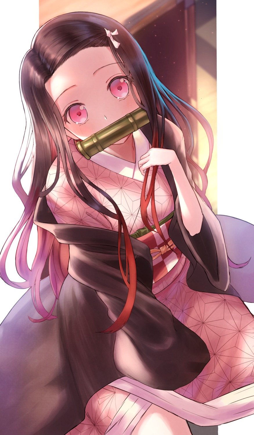 gore_(white_gore), japanese_clothes, kamado_nezuko, kimetsu_no_yaiba