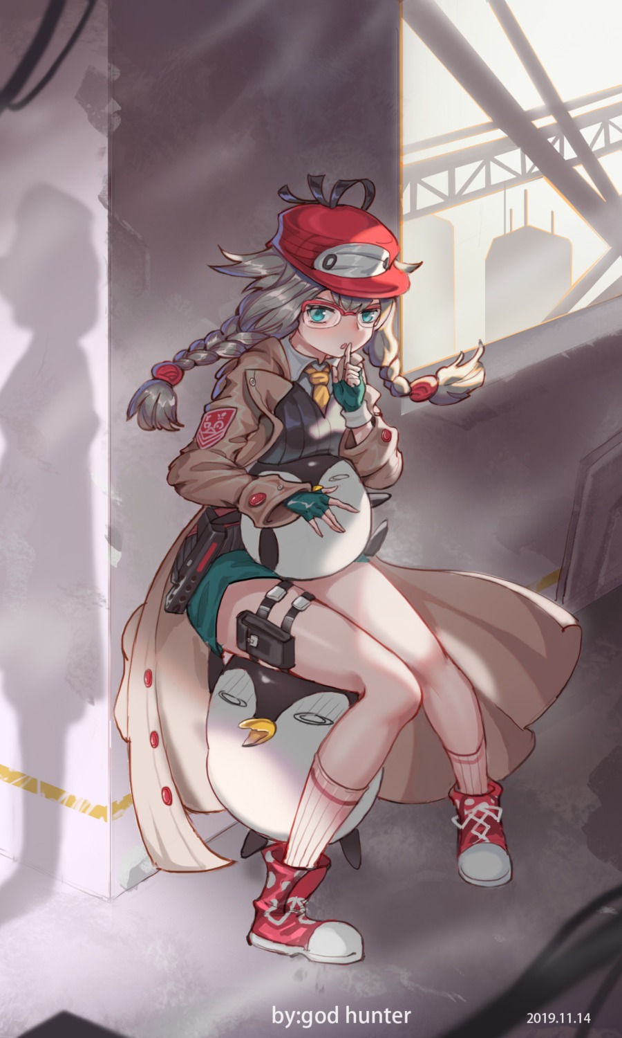 arknights, garter, god_hunter, may_(arknights), megane