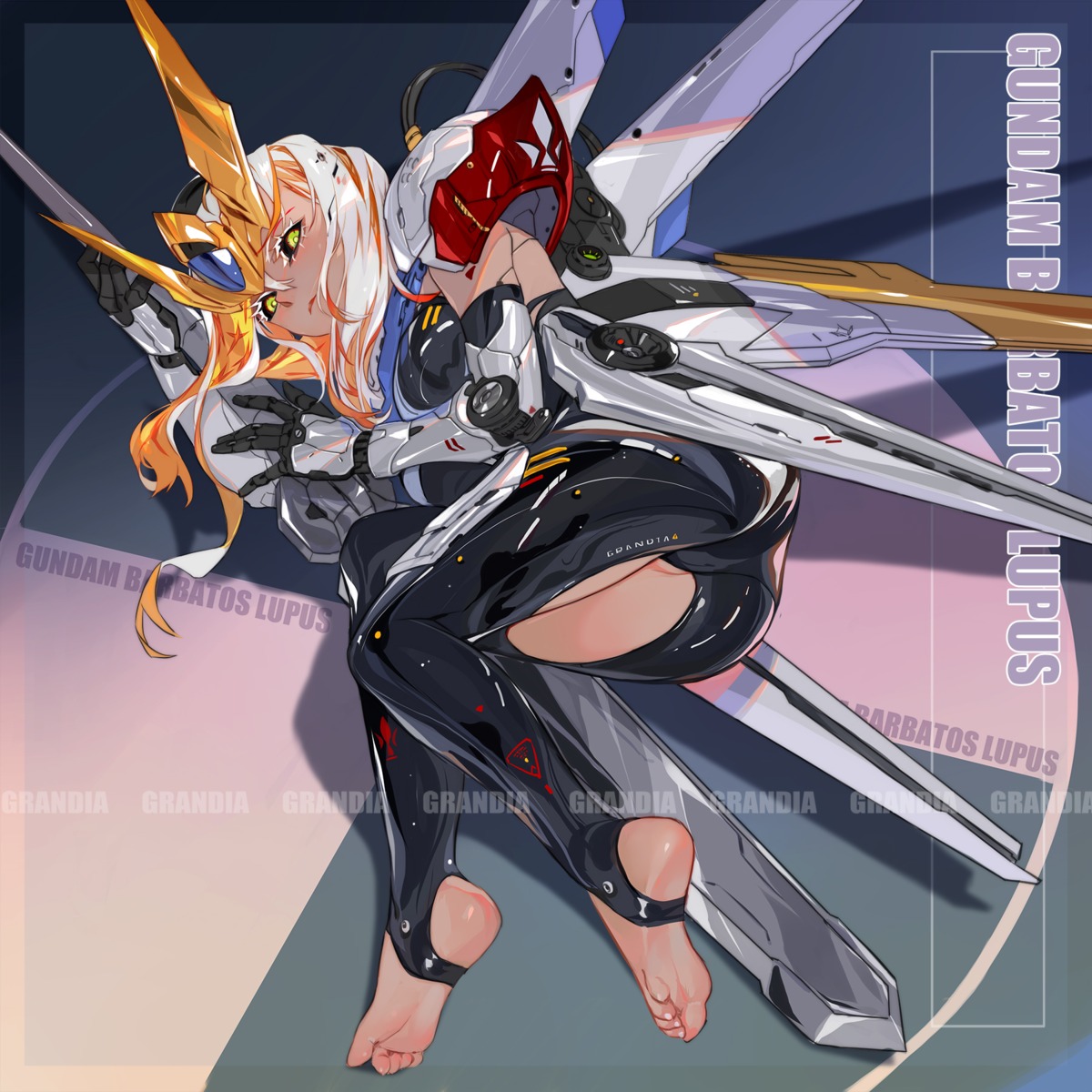 anthropomorphization, grandia_lee, gundam, gundam_barbatos_lupus, gundam_iron-blooded_orphans