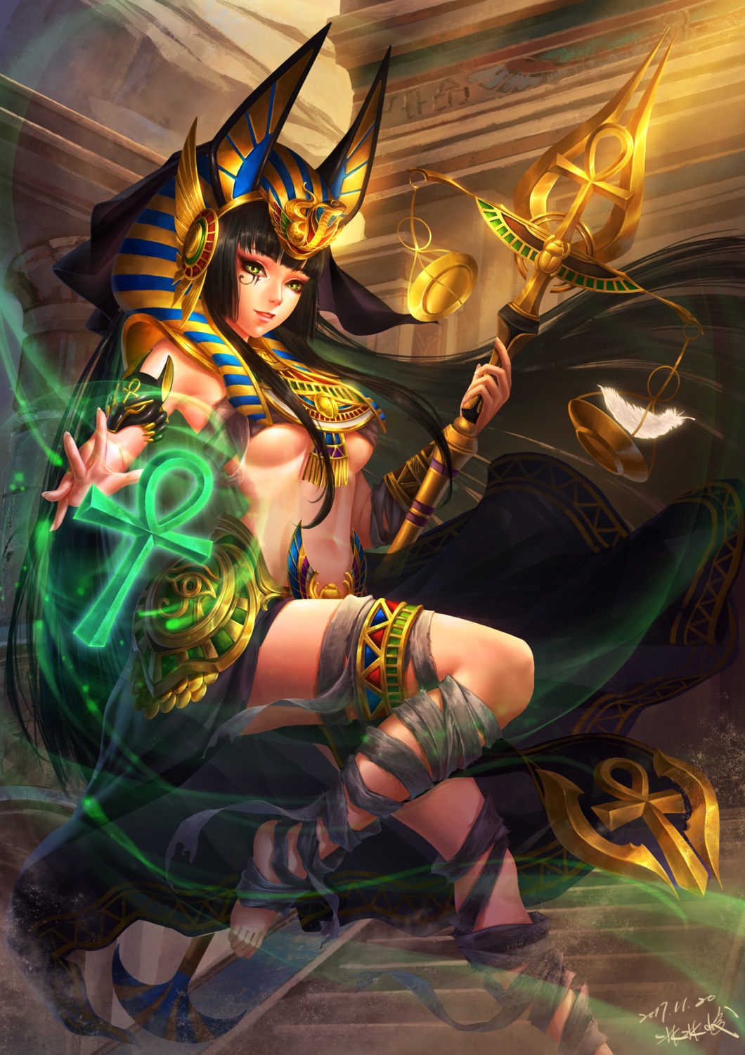 a789gg, bandages, bra, garter, tattoo, underboob, weapon
