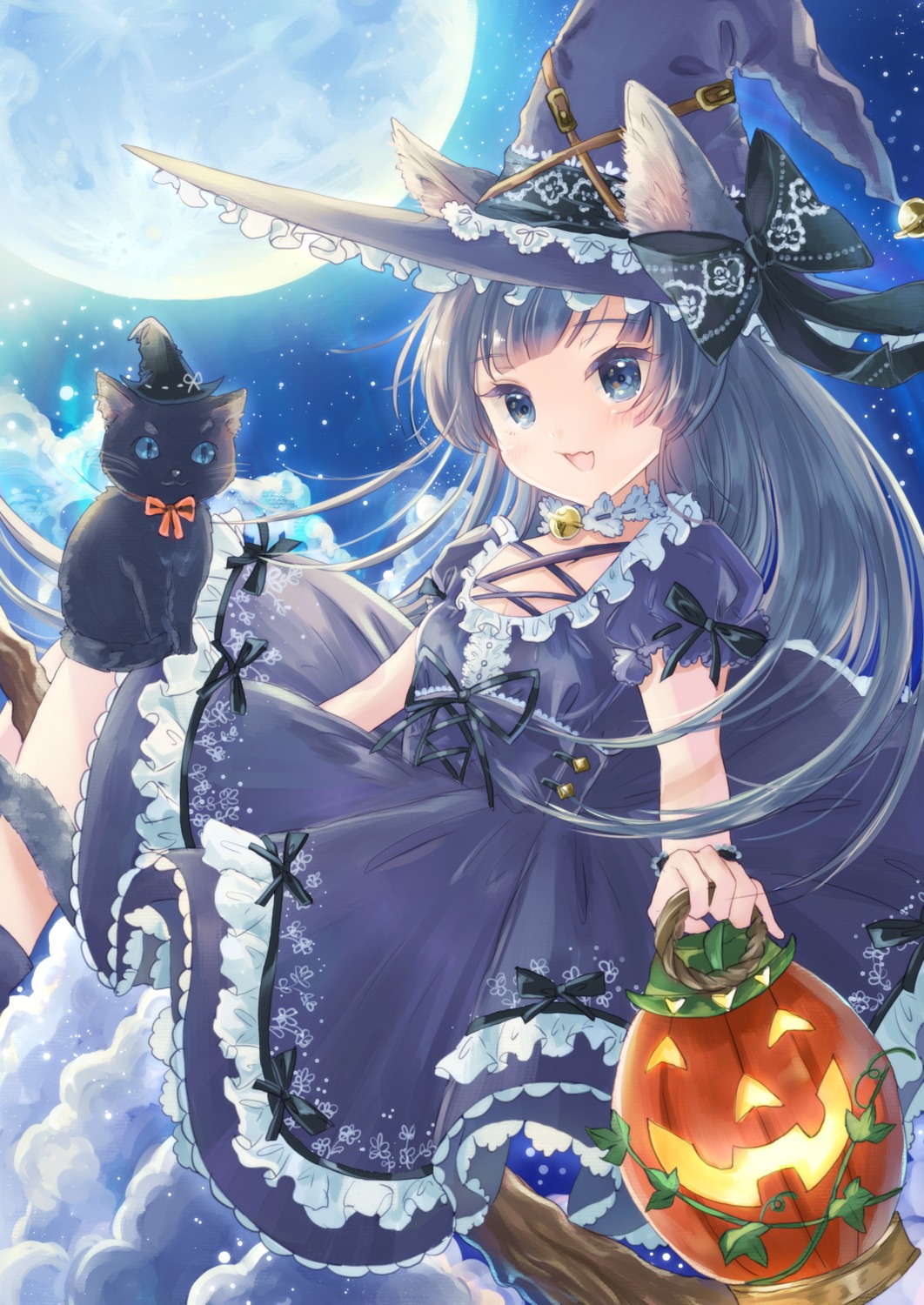 animal_ears, bunapi_(bunapii), halloween, nekomimi, witch