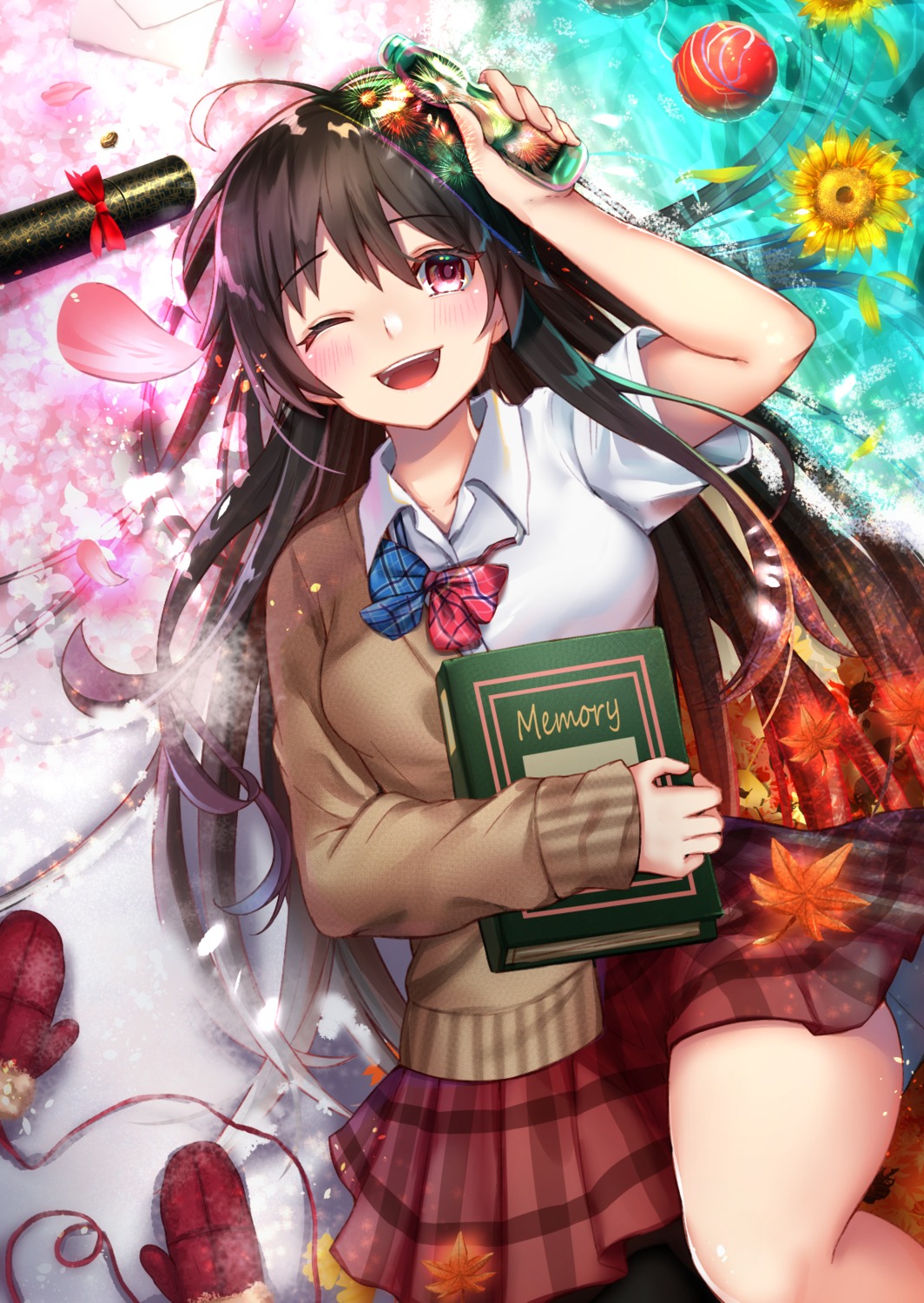 gakuon_(gakuto), seifuku, skirt_lift, sweater