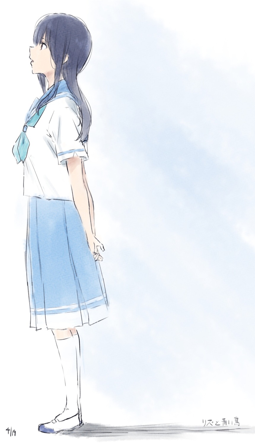 hibike!_euphonium, kukikomori, liz_to_aoi_tori, seifuku, sketch, yoroizuka_mizore