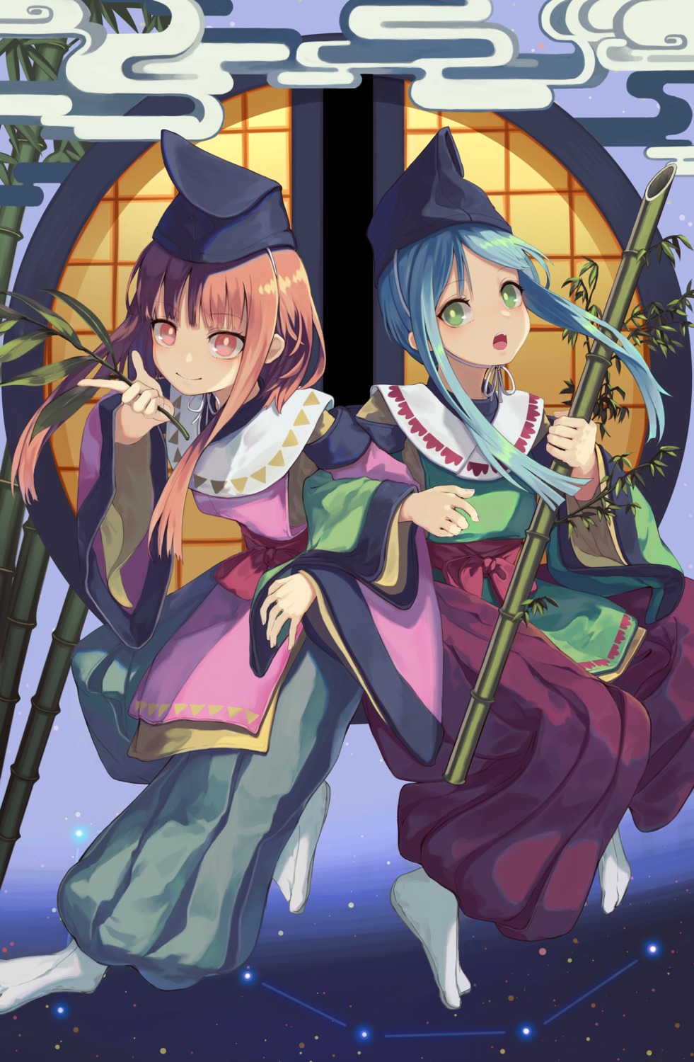berabou, japanese_clothes, nishida_satono, teireida_mai, touhou