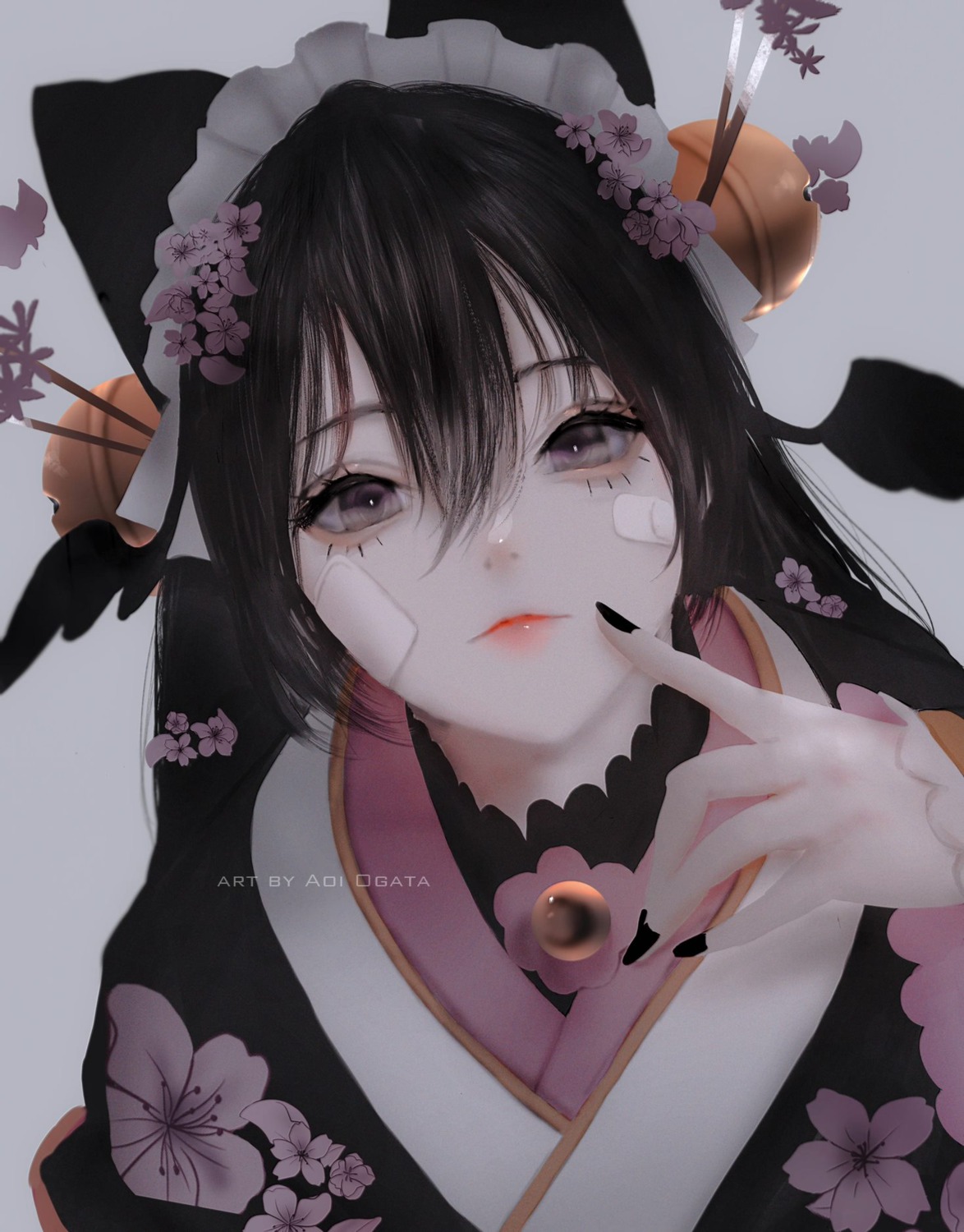 animal_ears, aoi_ogata, bandaid, maid, wa_maid