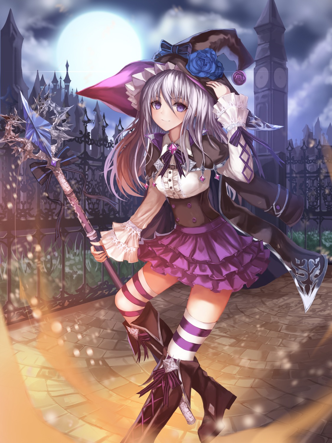 luc_(kor), thighhighs, weapon, witch