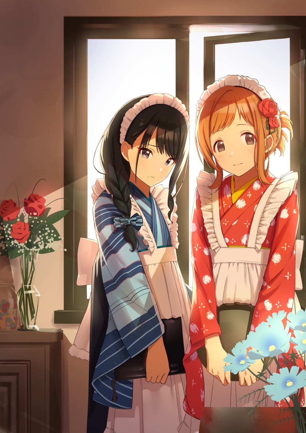 amochin, kazano_hiori, maid, sakuragi_mano, the_idolm@ster, the_idolm@ster_shiny_colors, wa_maid