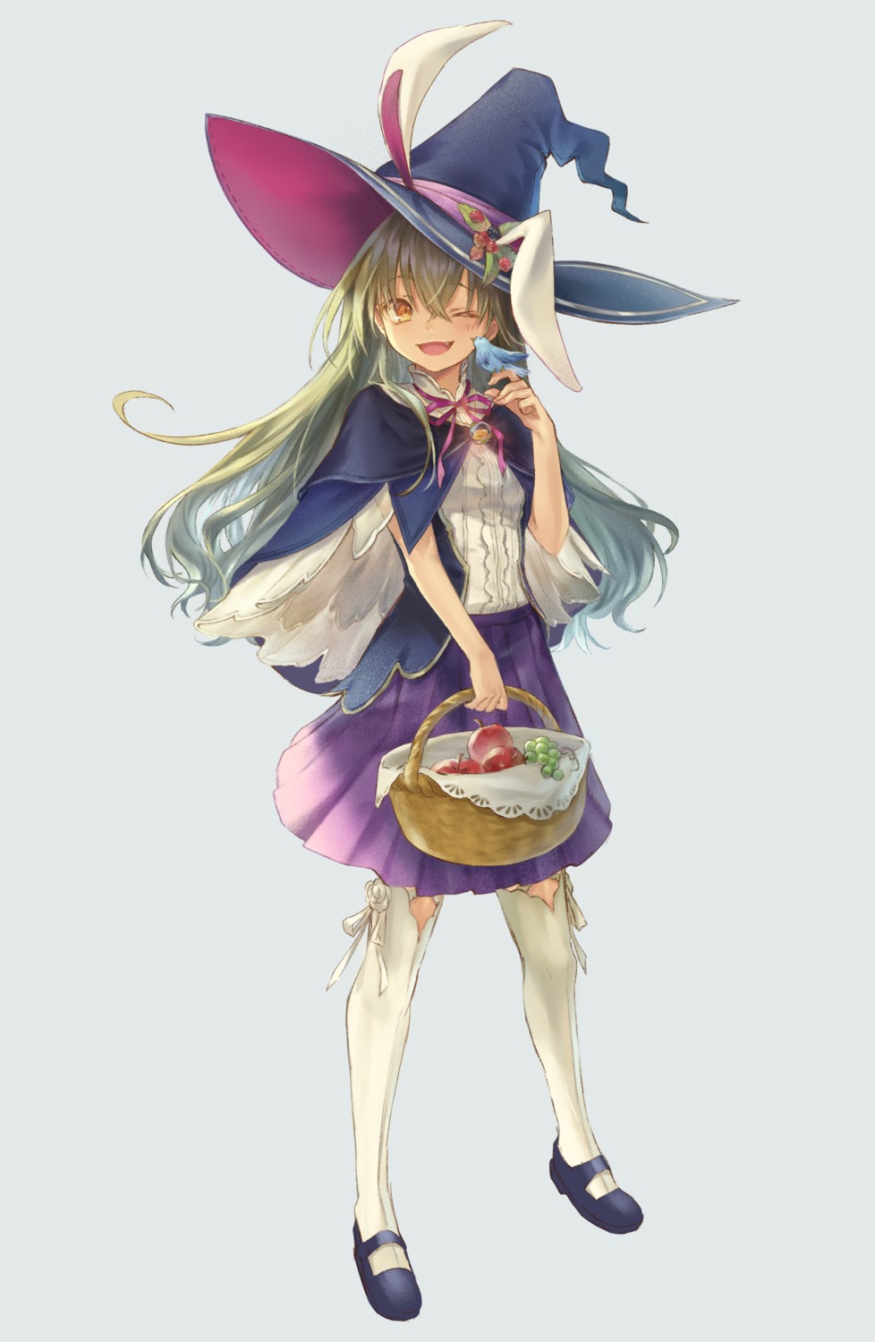 animal_ears, bunny_ears, tamu_(tamurarucaffe1226), thighhighs, witch