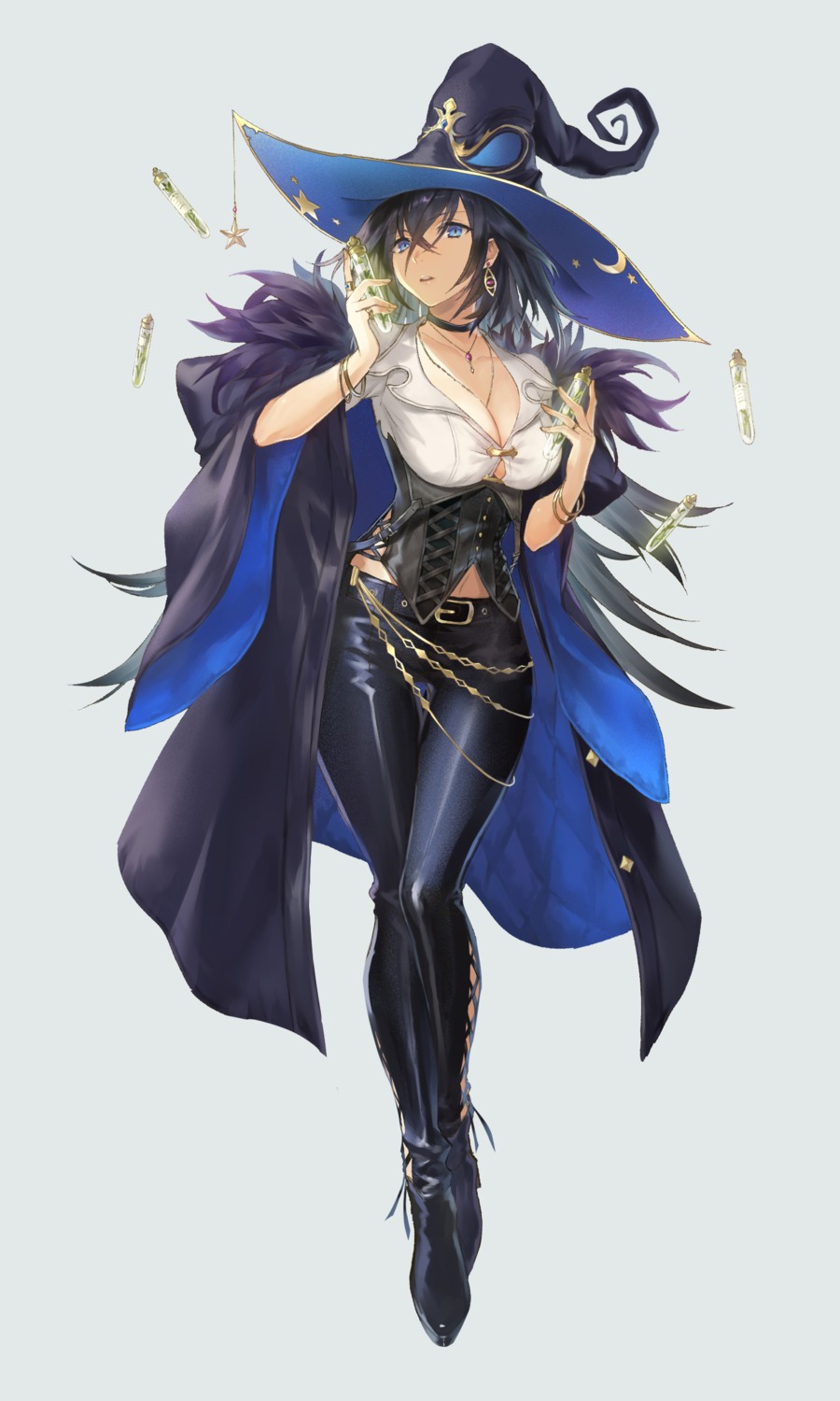 cleavage, heels, tamu_(tamurarucaffe1226), witch