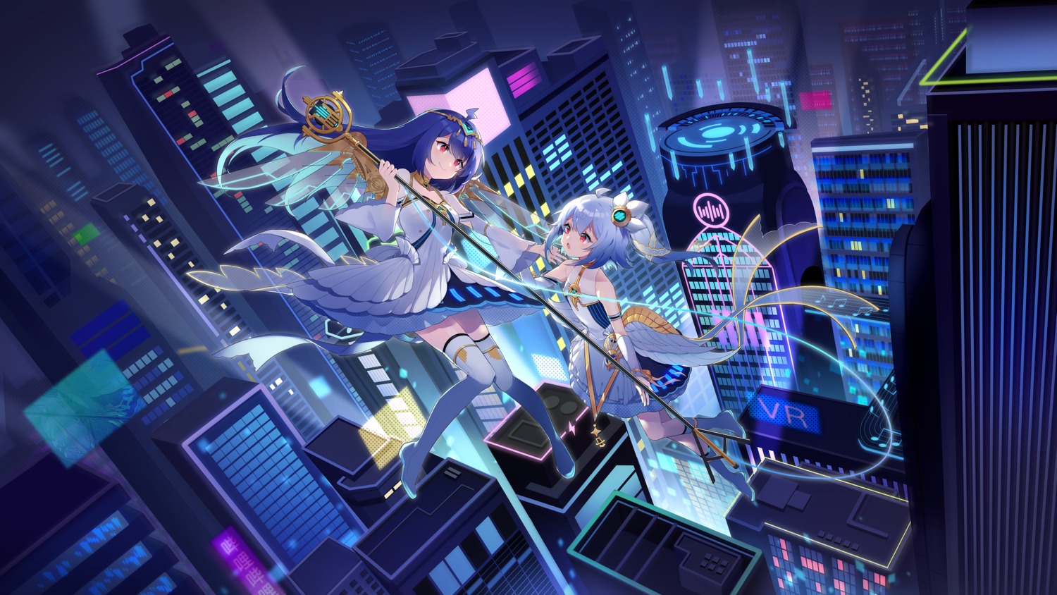 bili_bili_douga, bili_girl_22, bili_girl_33, dress, sharlorc, thighhighs, wallpaper, wings