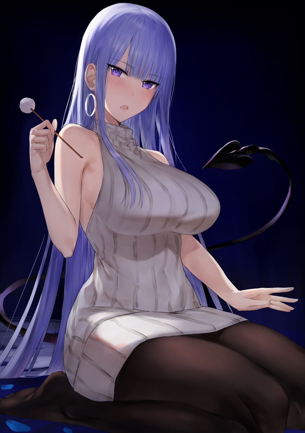 akitaka_akita, dress, pantyhose, sweater, tail