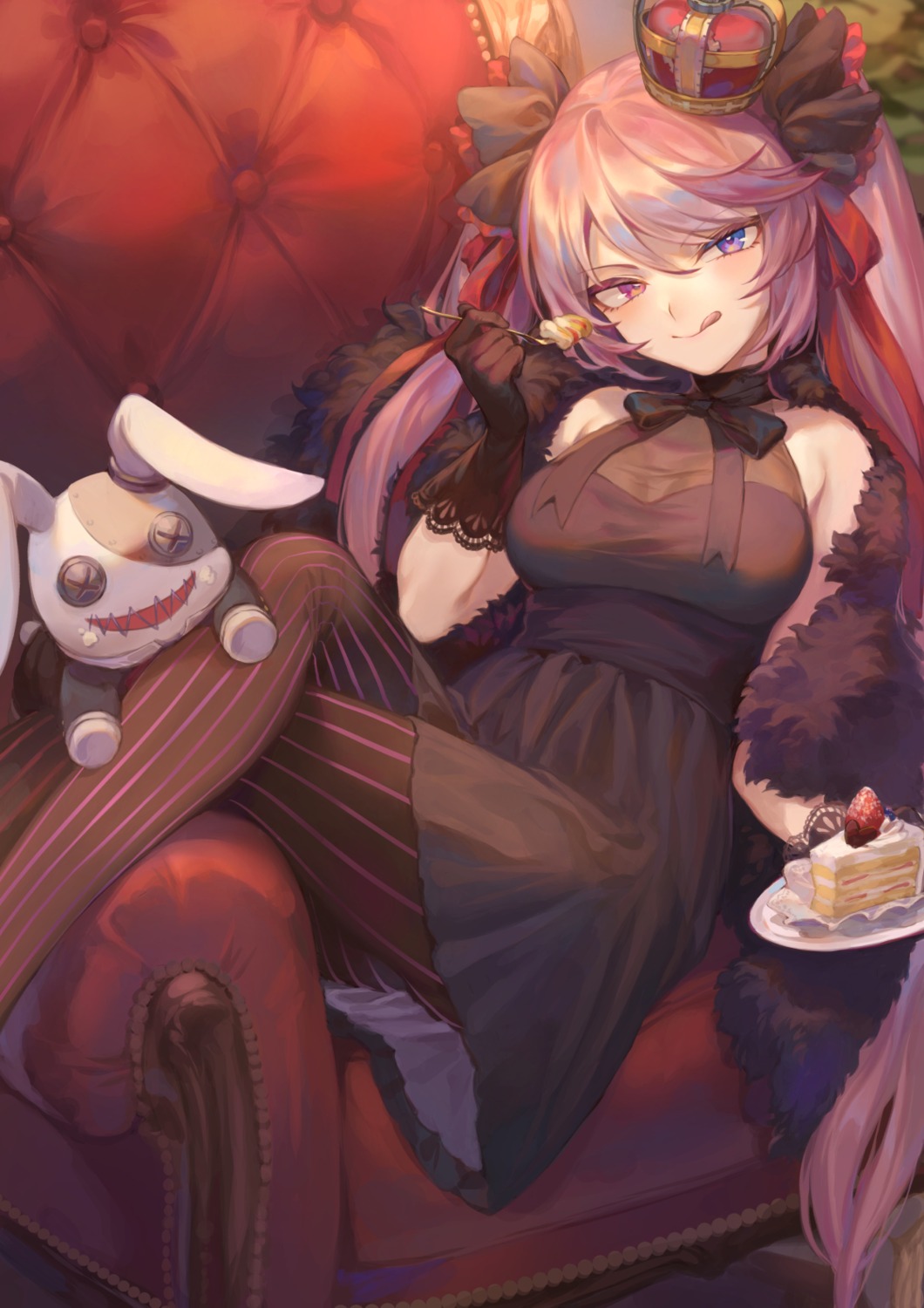 cleavage, dress, kidou_sentai_iron_saga, mashu_(003), pantyhose, see_through, slokai_(iron_saga)