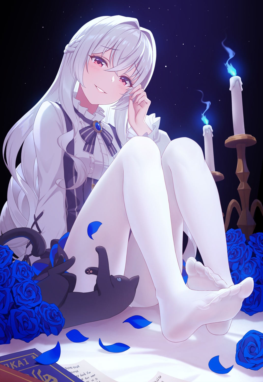 allan_poe_(honkai_impact), artist_revision, benghuai_xueyuan, dress, feet, fukuro_ko_(greentea), gothic_lolita, honkai_impact, lolita_fashion, neko, pantyhose