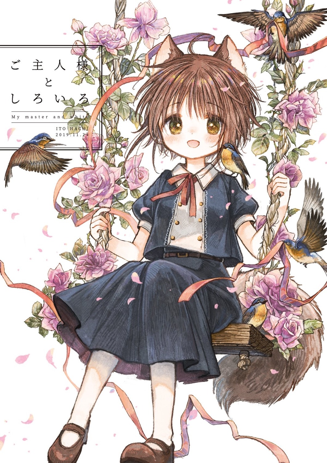 animal_ears, itou_hachi, kitsune, seifuku, tail